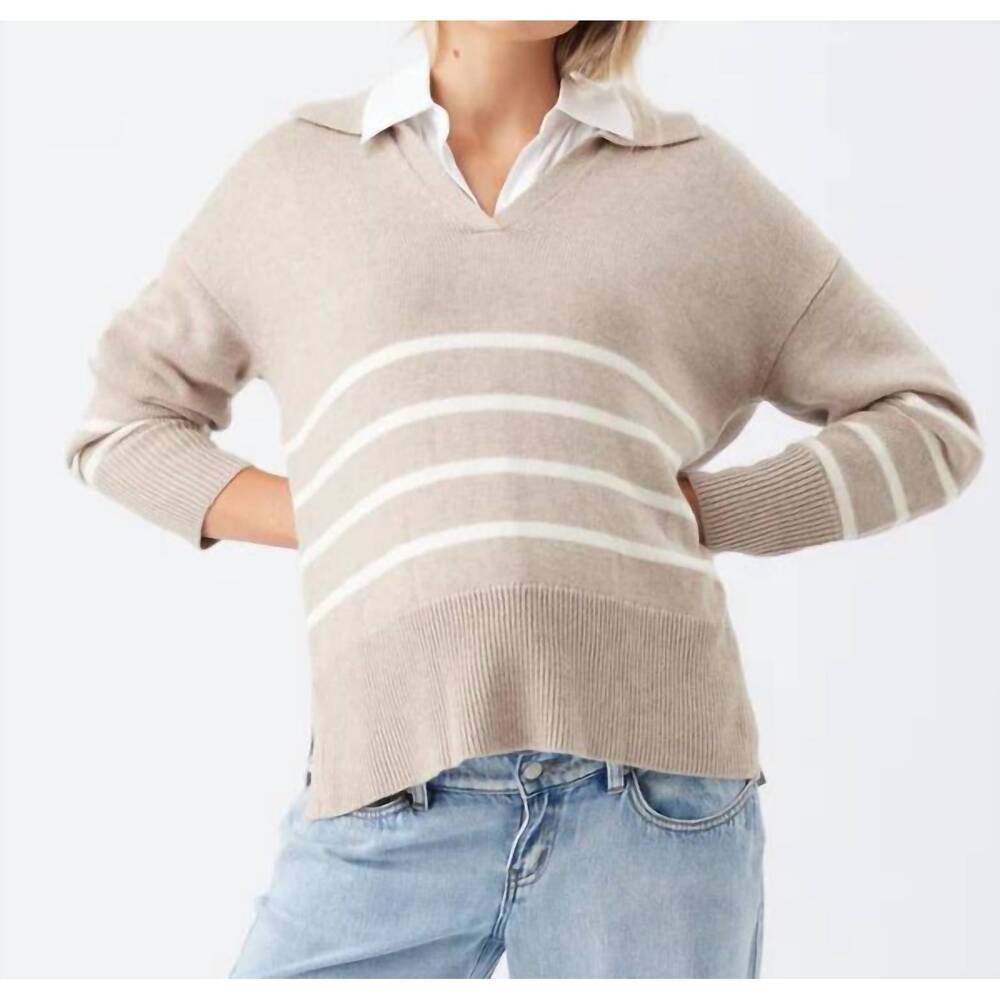 NEW RIPE lori nursing knit sweater in latte/chalk